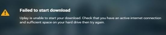 What is the cause of the "Uplay can't start to download" error on Windows?