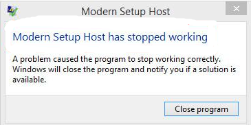modern setup host error
