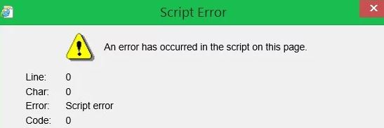 Corrected the script error: An Error Has Occurred on a Script in This Page
