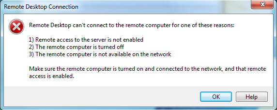 Repair: "Remote Desktop cannot connect to remote computer for one of these reasons" error