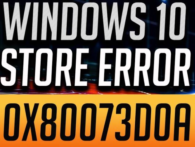 What is the 0x80073d0a error code stored in the window?