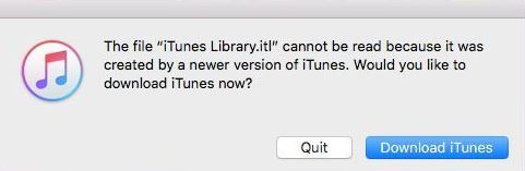 What is the cause of the "iTunes library.itl" error that cannot be read on Windows 10?