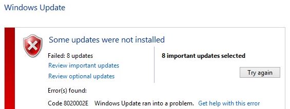 Fixed: update bug in Windows - 8020002e