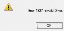 Fixing error 1327 "Invalid drive"