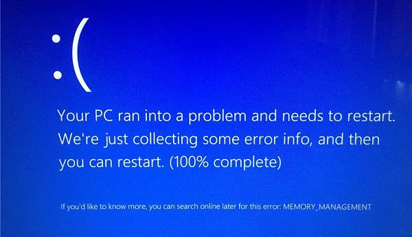 Windows Memory Management BSOD error has been fixed