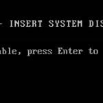 Error Correction: The boot disk was not detected or the disk failed