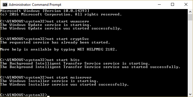 To restore Windows Update error code 0x8e5e0147