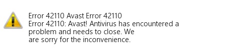 Fixing Avast Anti Virus 42110 Error on Windows 10