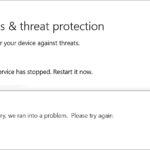 How to Remove the "Windows Defender Threat Service Has Stopped" error message