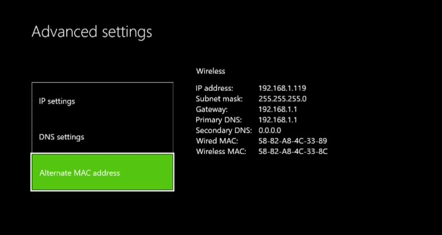 xbox one clear mac address works for cache