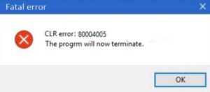 Ошибка clr 80004005 работа программы будет прекращена cyberpunk 2077