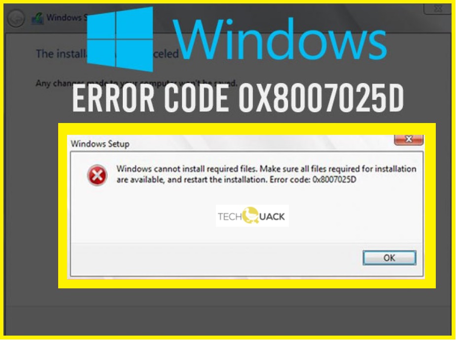 How to Resolve Error Code 0x8007025d in Windows 10 - TechQuack