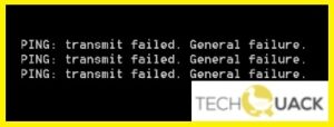 ping transmit failed general failure setting up ip pat