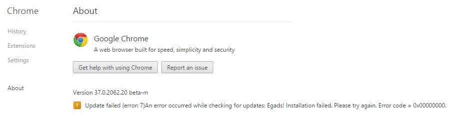 Cómo Resolver 'Actualización Fallida (Error 7) En Google Chrome